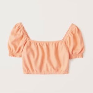 Abercrombie Cropped Short-Sleeve Ruched Top